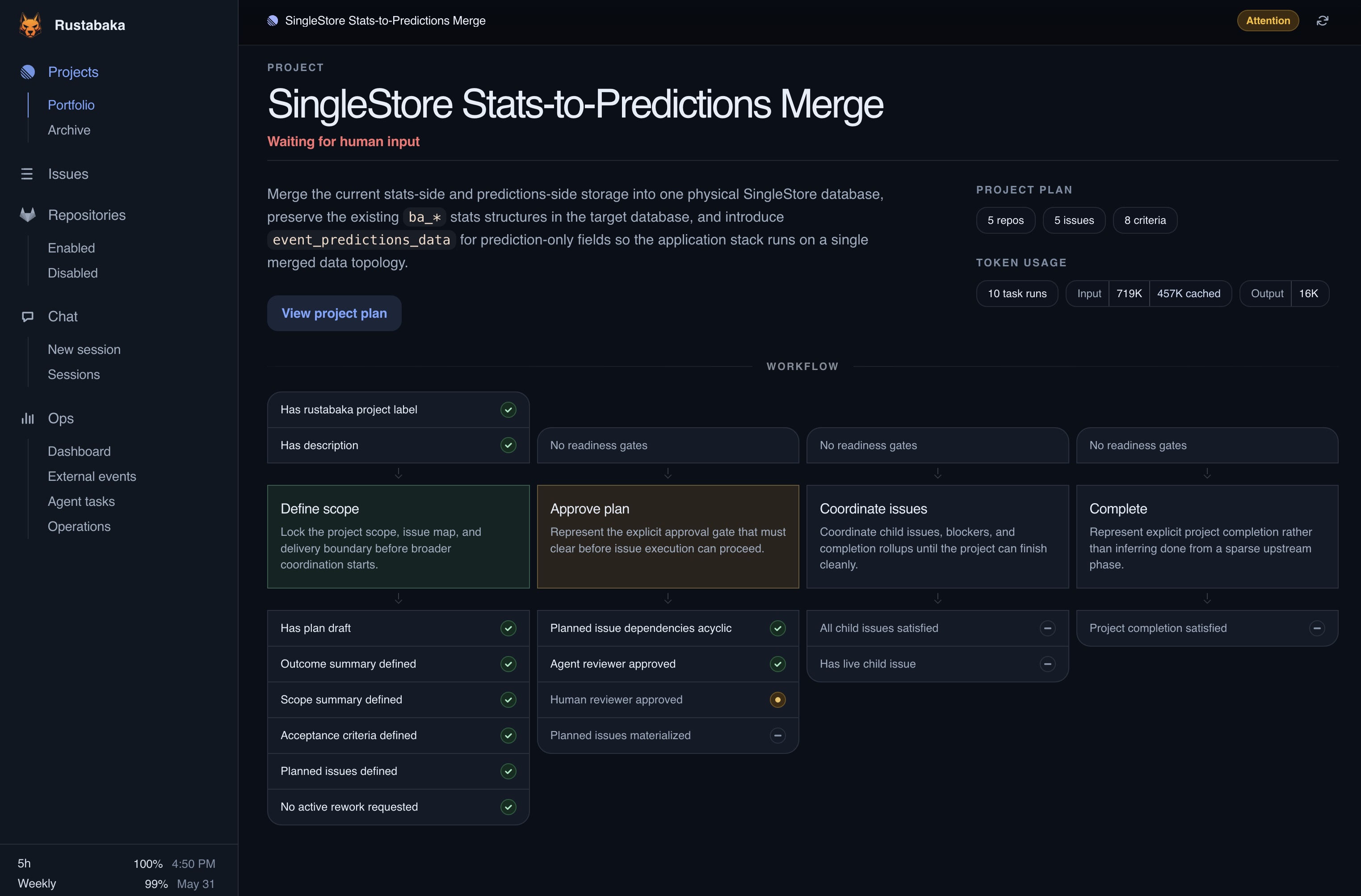 Rustabaka interface screenshot