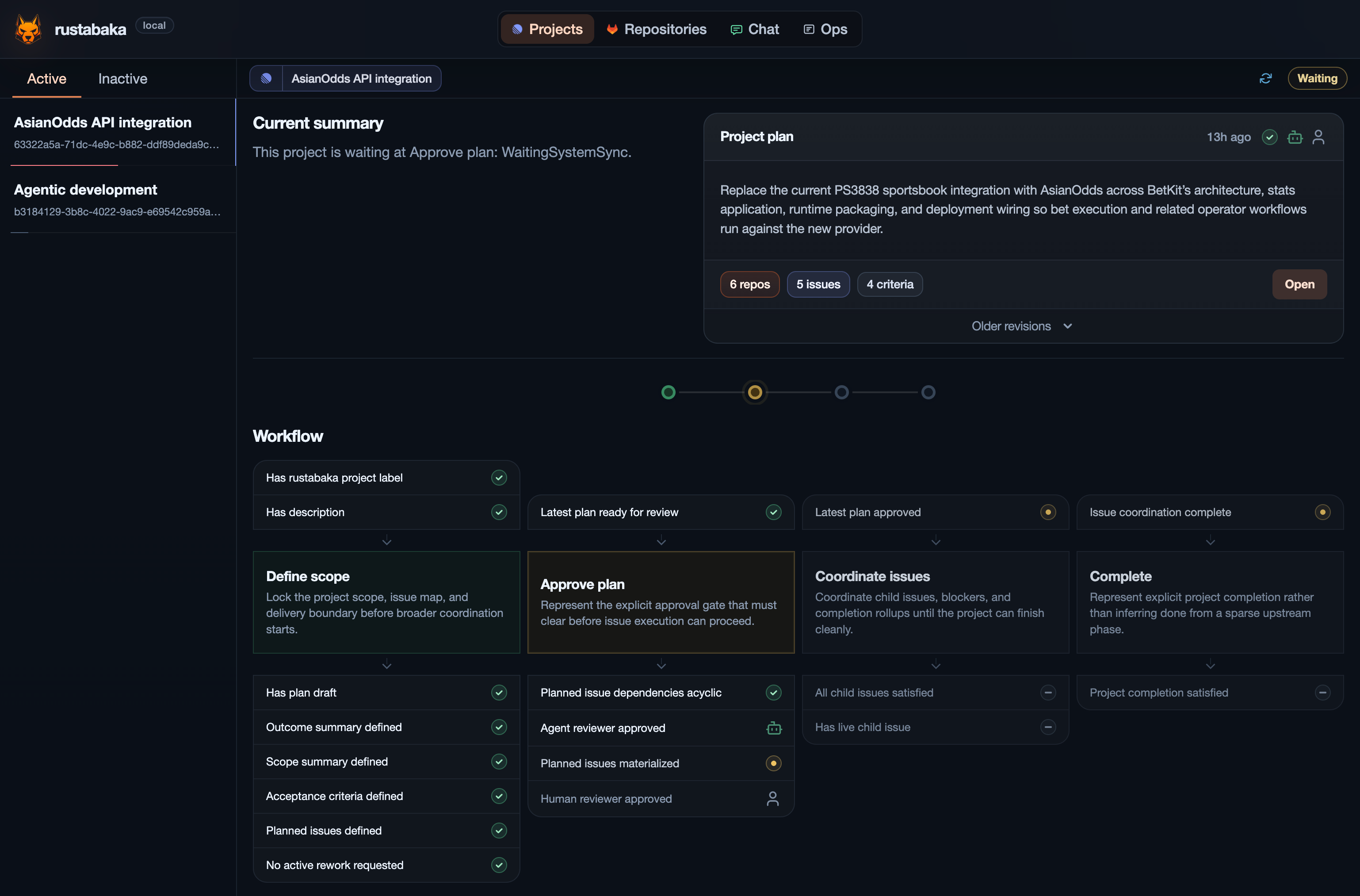Rustabaka admin interface screenshot